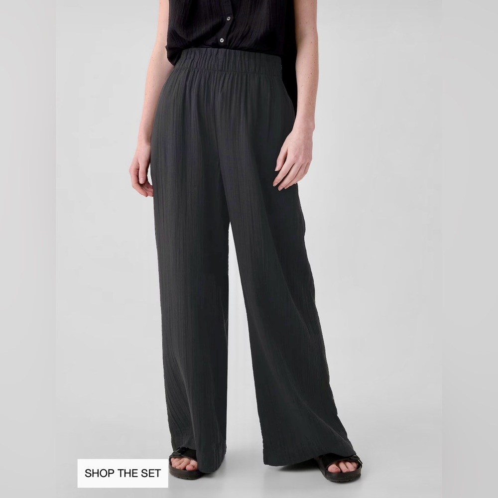 NWT GAP Mid Rise Crinkle Gauze Wide-Leg Pants in size XL TALL